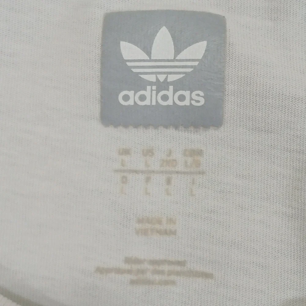 Mens‎ Adidas Solid Logo Blackbird Tee Shirt - White Black Size L